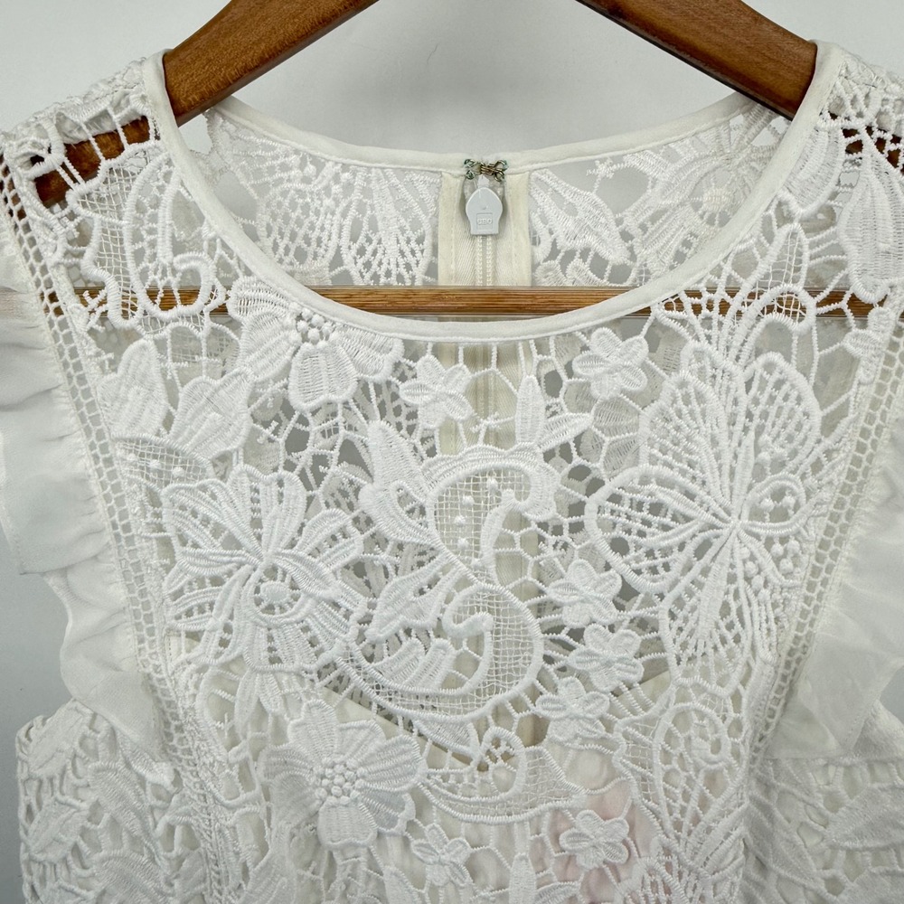 Lilly Pulitzer Maya Shift Dress Womens Size 0 Resort White Lace Ruffle 001113 - Picture 8 of 8
